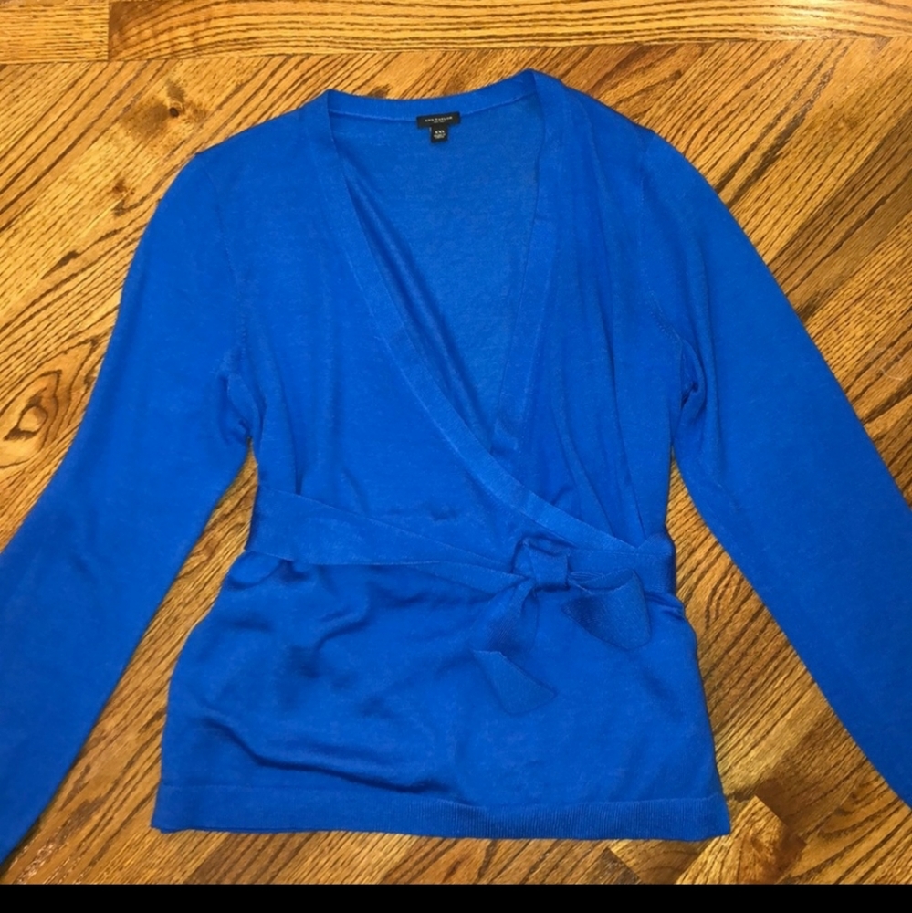 Ann Taylor royal blue wrap sweater